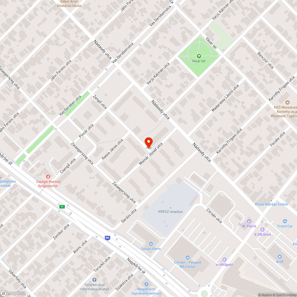 Elhagyott jármű bejelentés helye