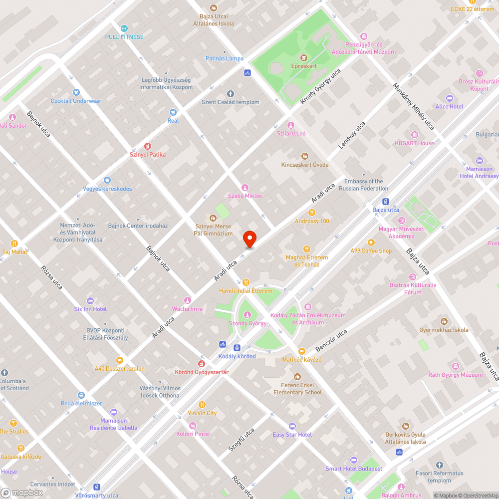 VI.ker Aradi utca kátyú bejelentés helye