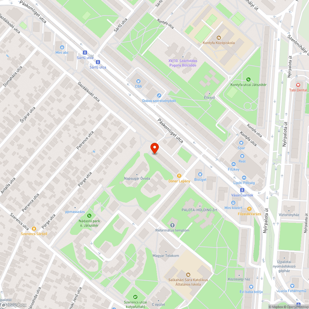 Szeméttel teli konténer bejelentés helye