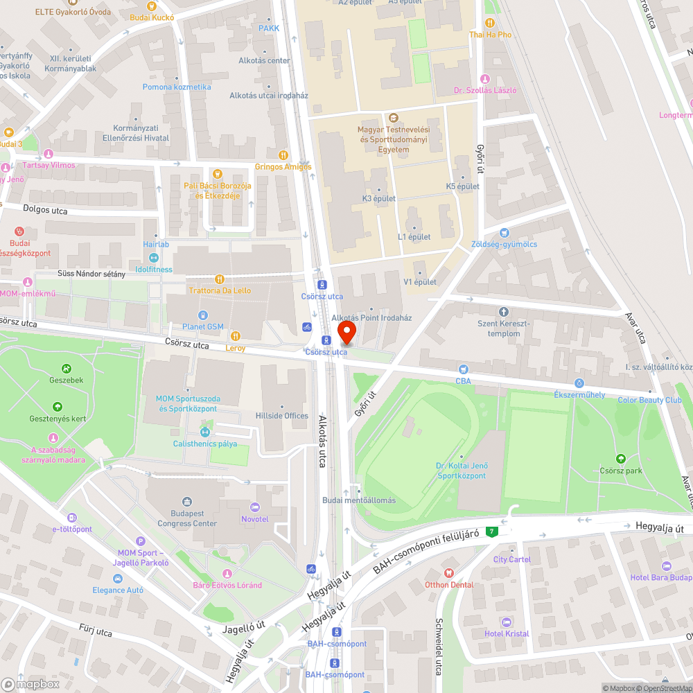 dőlő félben lévő lámpa bejelentés helye