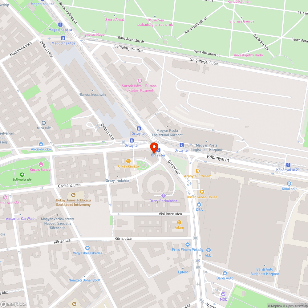 Oszlopsor a járda közepén bejelentés helye