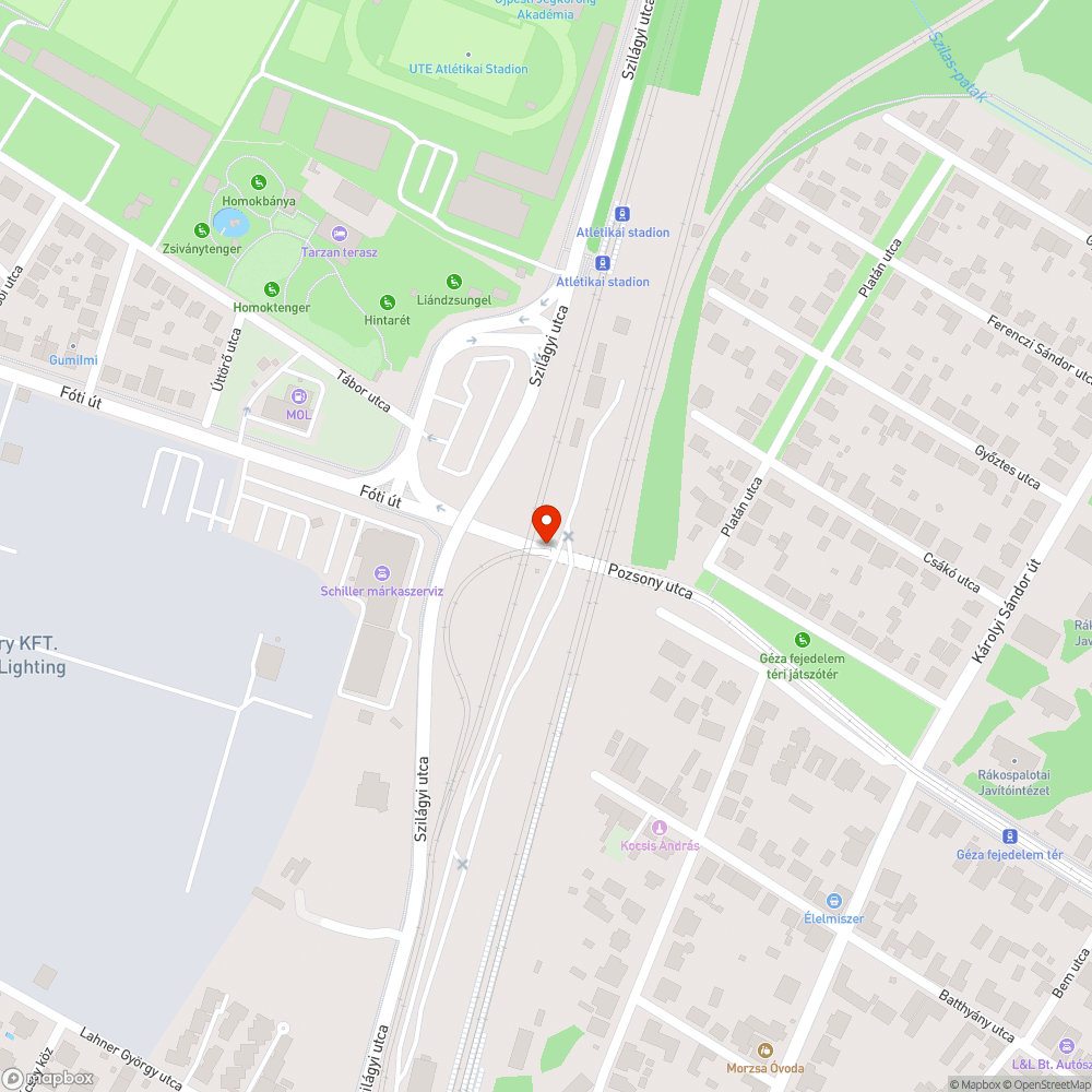 Beszakadt rácsos víznyelő bejelentés helye