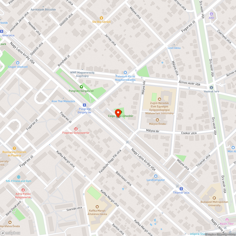 Törött köztéri pad bejelentés helye