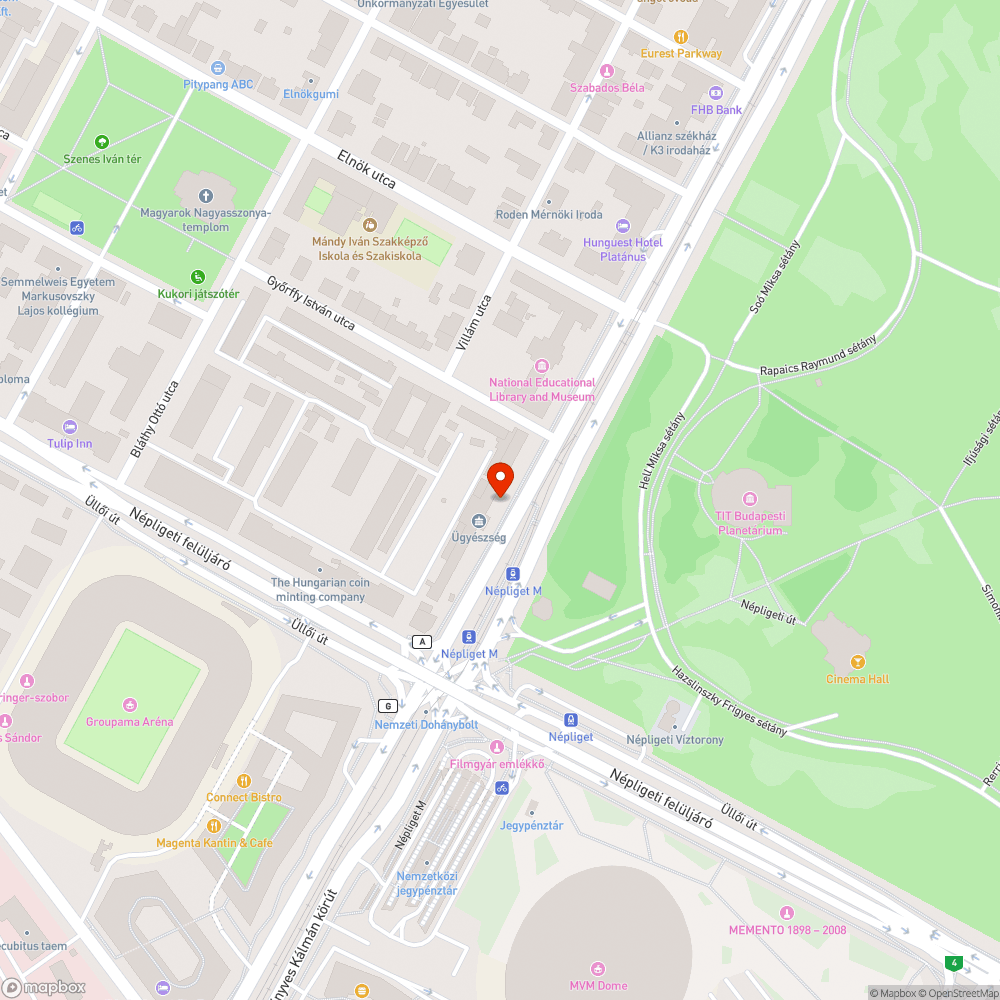 Járdába süllyedt közmű bejelentés helye