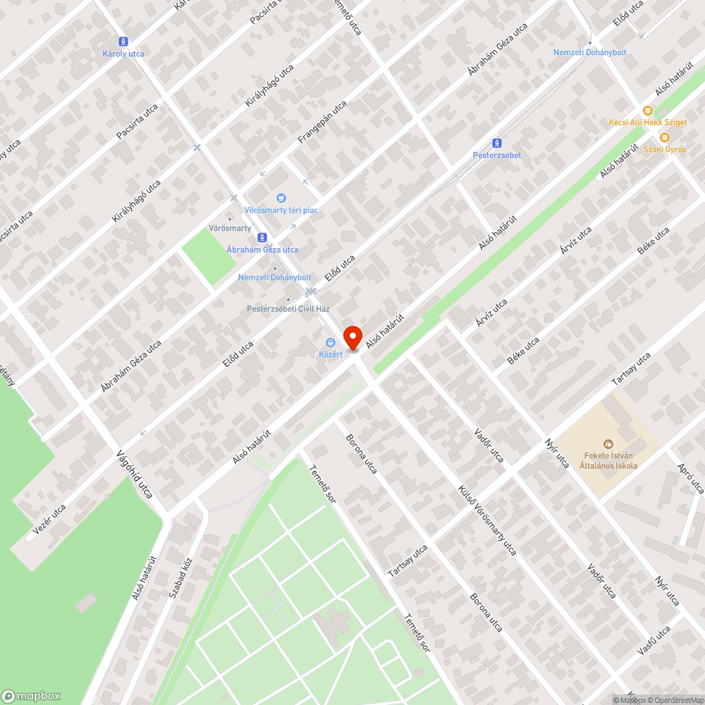 Vízfolyás Alsóhatár út bejelentés helye