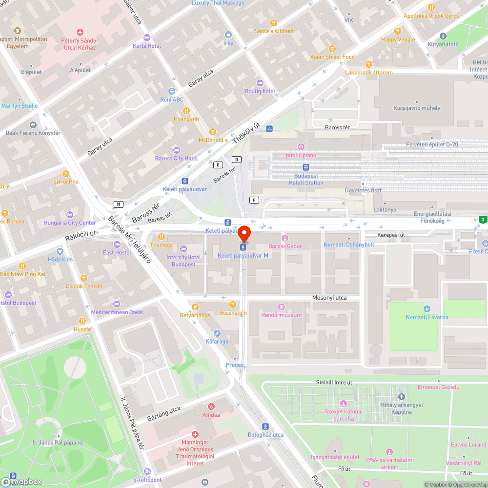 Baross tér 24-es villamos végállomás bejelentés helye