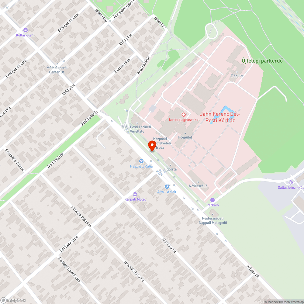 Elhagyott jármű bejelentés helye