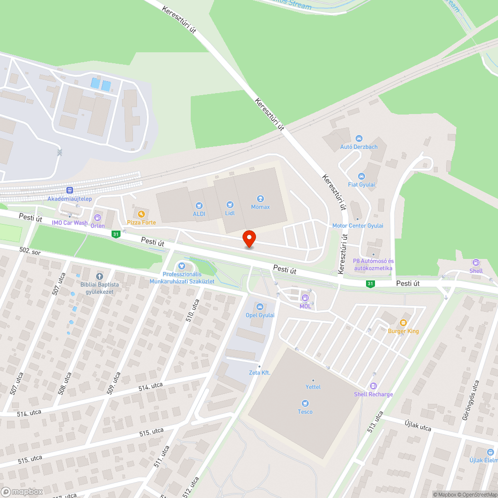 Fényterelő bejelentés helye