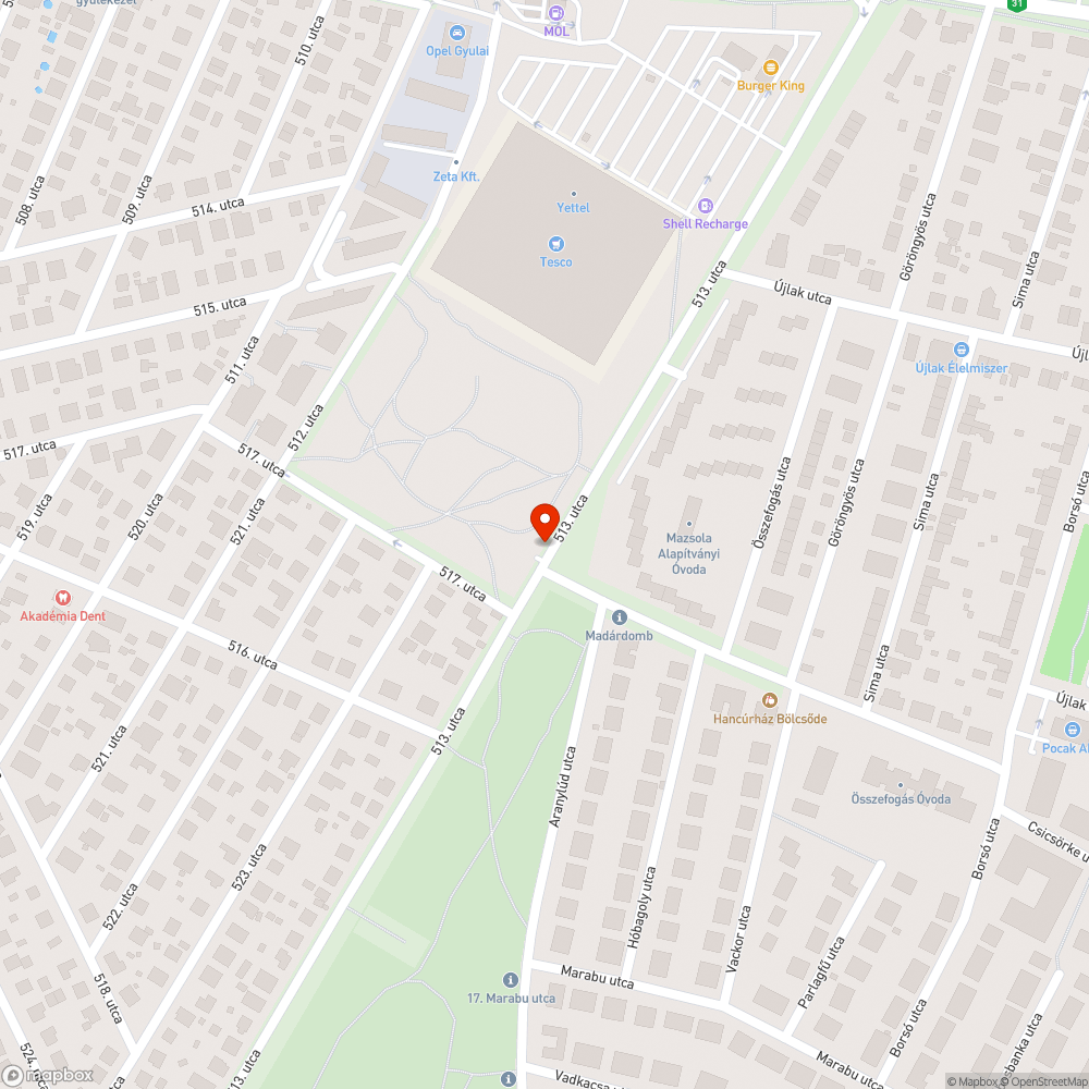 Esővíz elvezető bejelentés helye