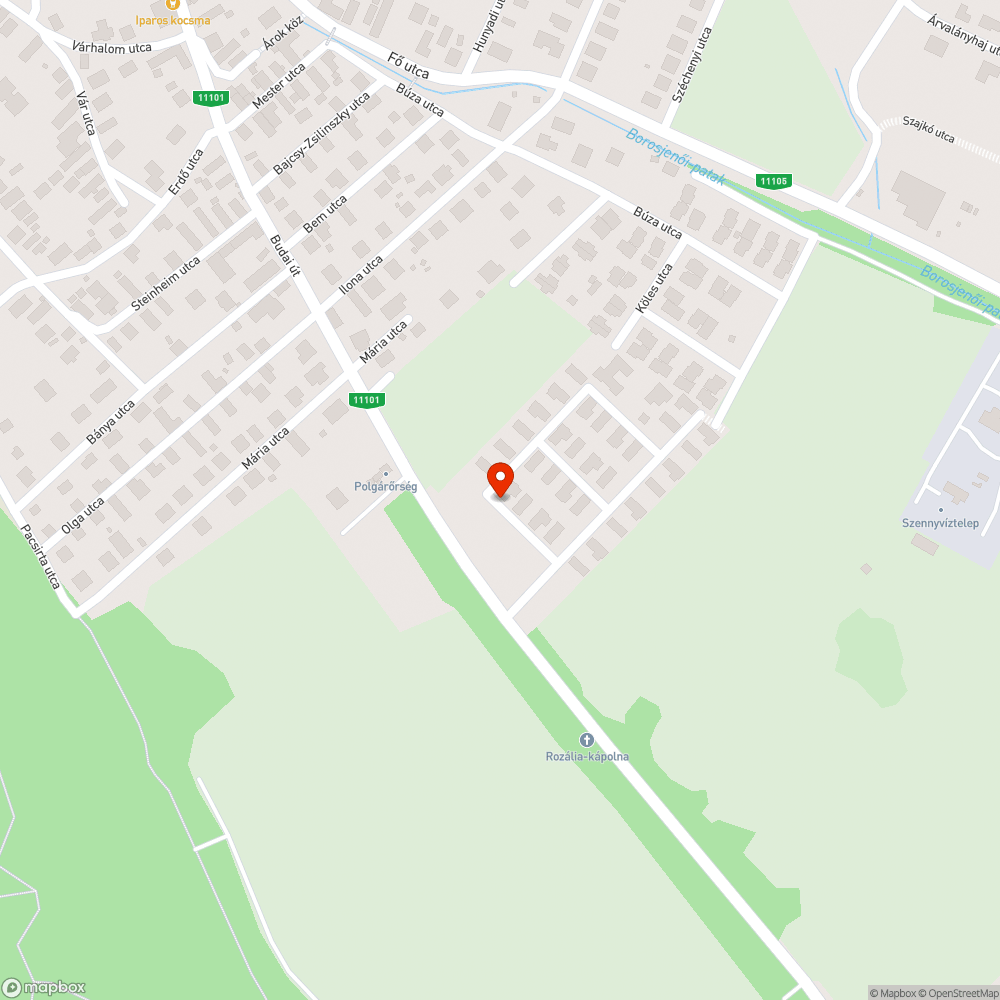 Beszakadt úttest bejelentés helye