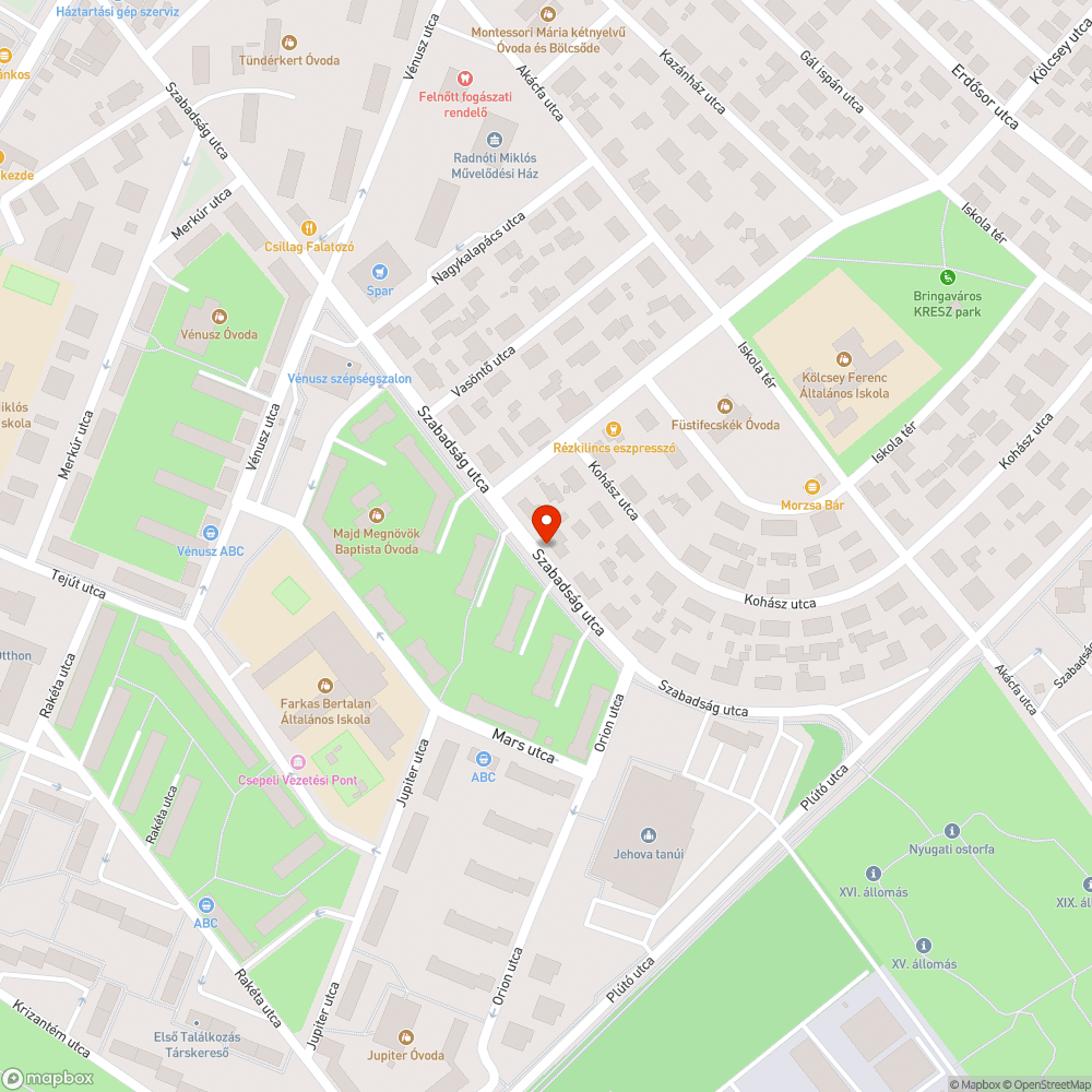 Kátyú bejelentés helye