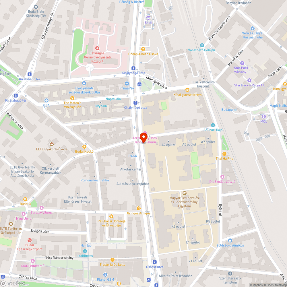 Eltömődött víznyelők az Alkotás úton bejelentés helye