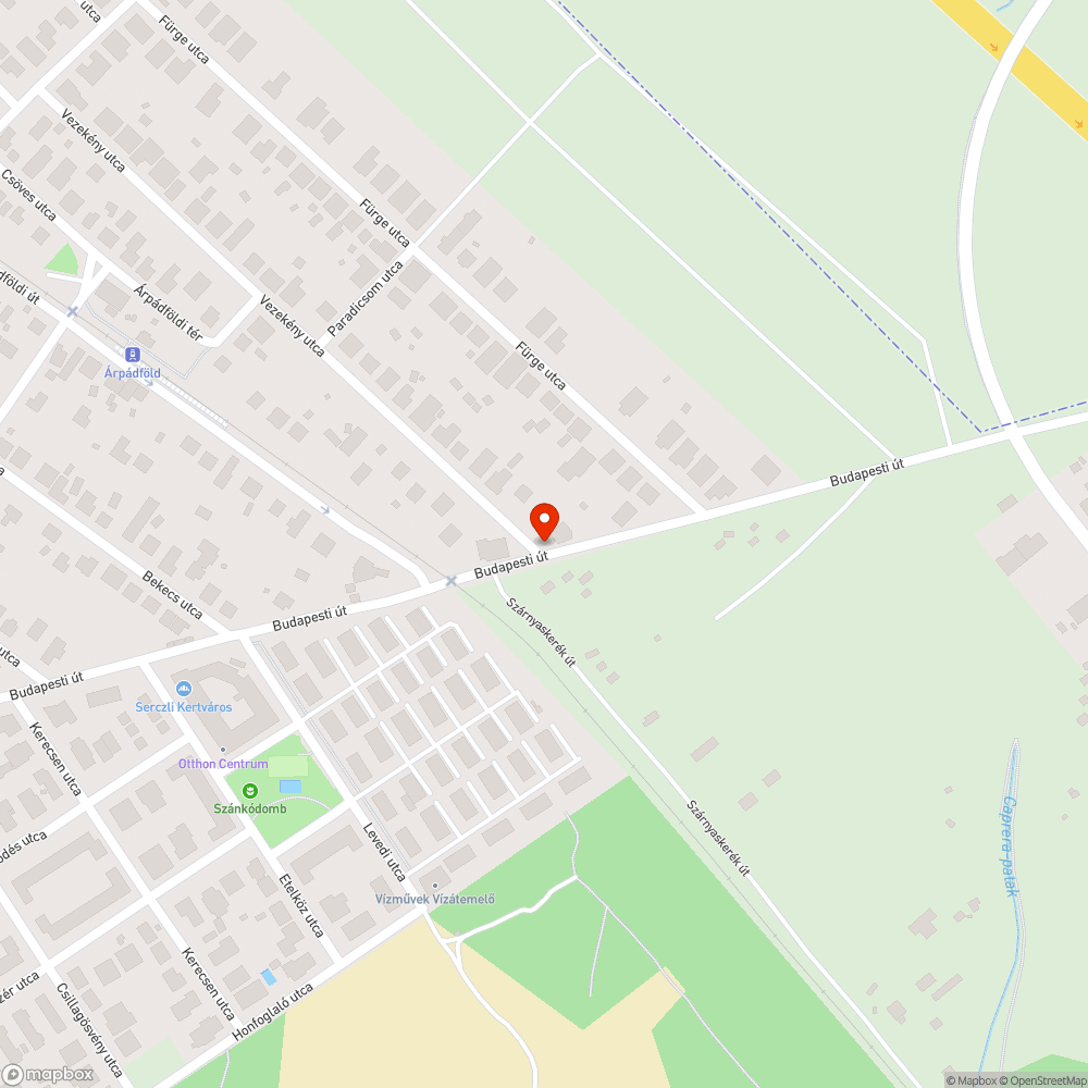 Budapesti út - Vezekény és Fürge utcai kereszteződés bejelentés helye