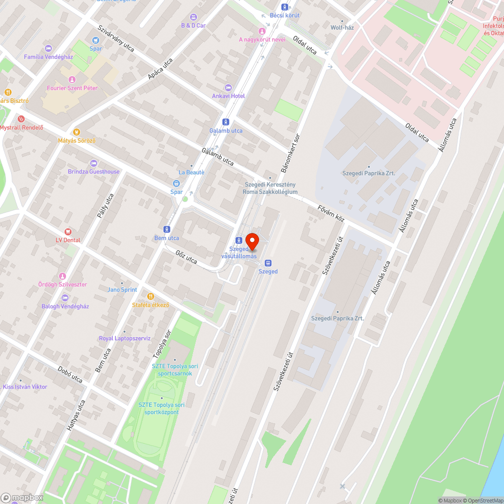 Sérült iránytábla - Szeged vasútállomás bejelentés helye