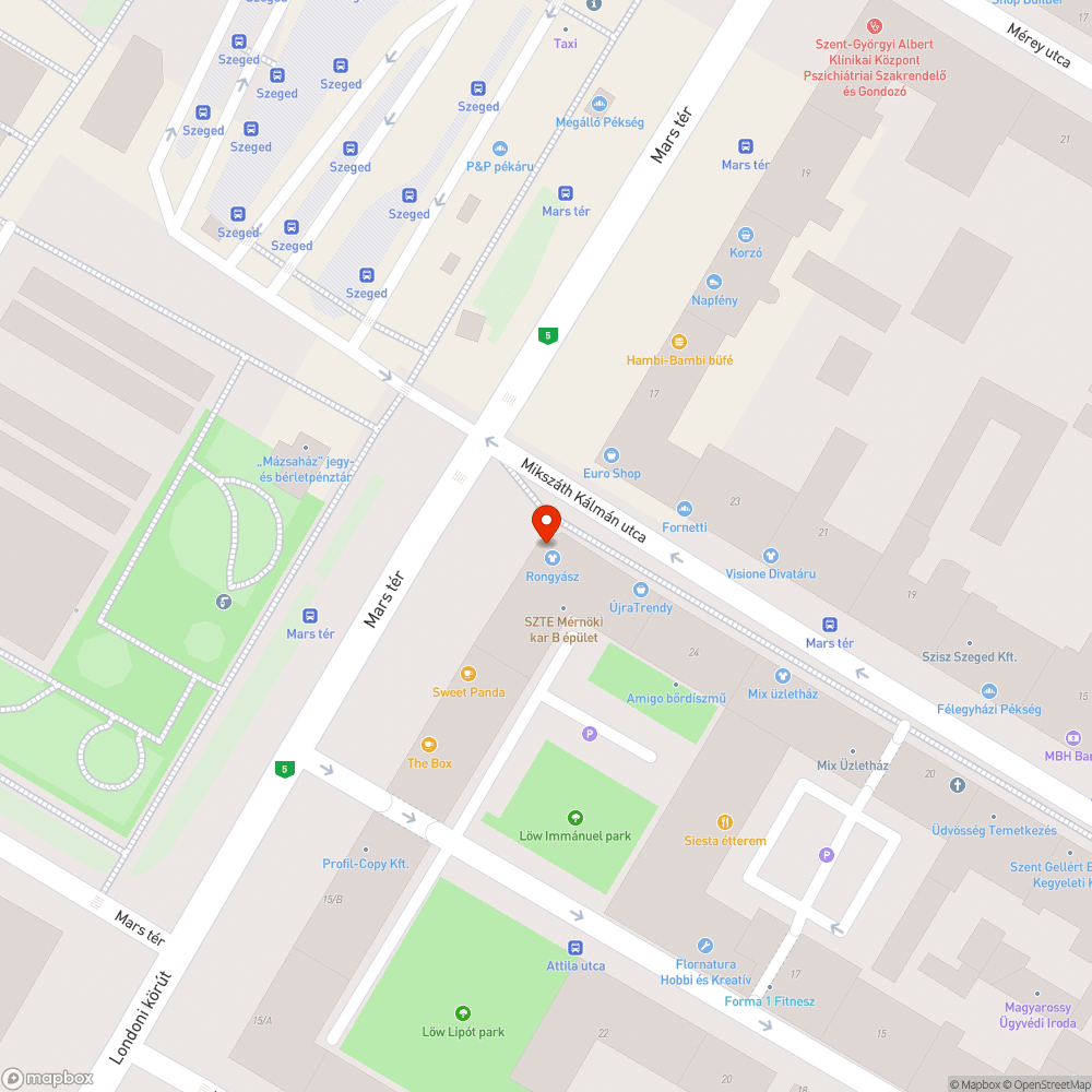 Leszakadt szemetes - Rongyász üzlet Mikszáth utca sarka bejelentés helye