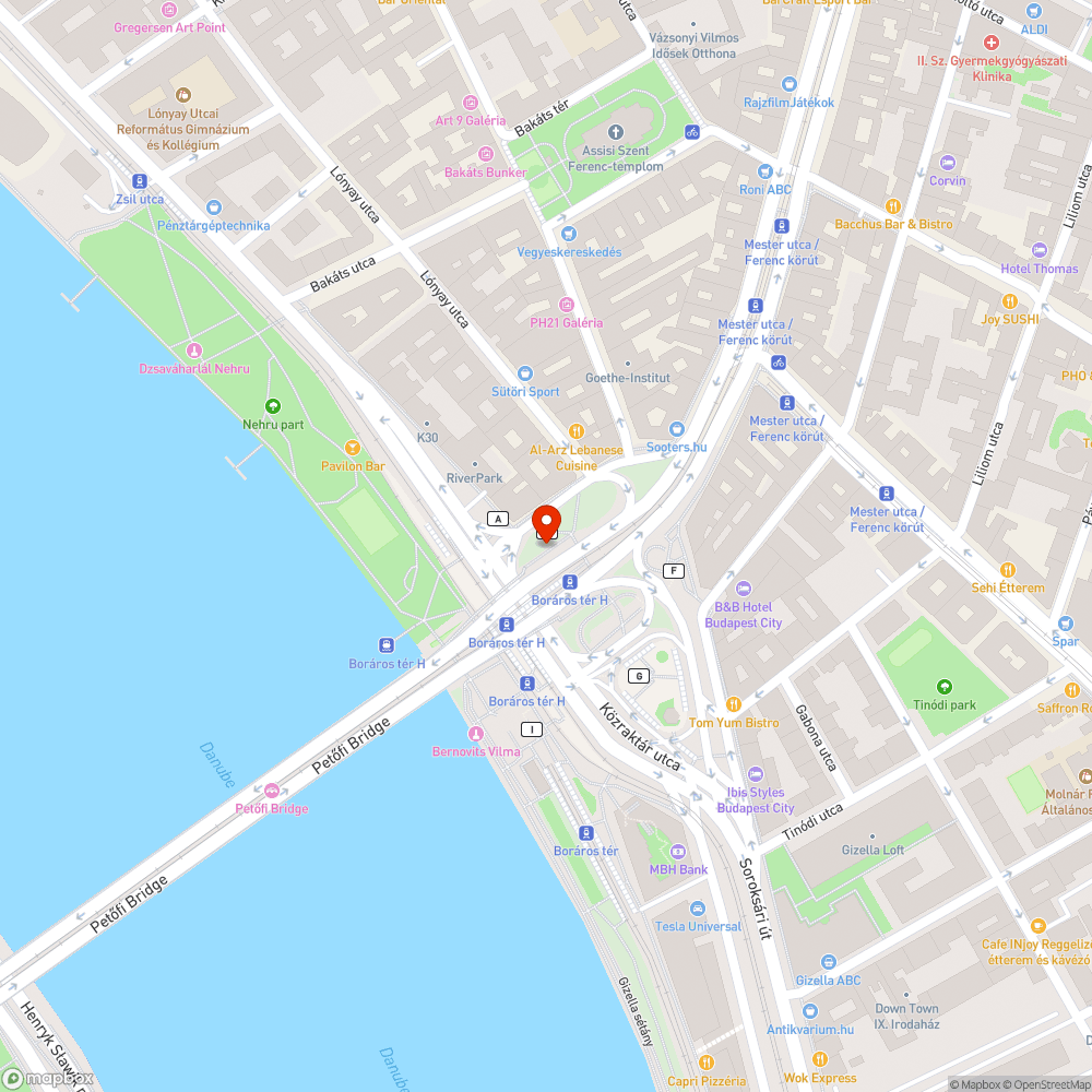 Szemét a Petőfi hídnál bejelentés helye