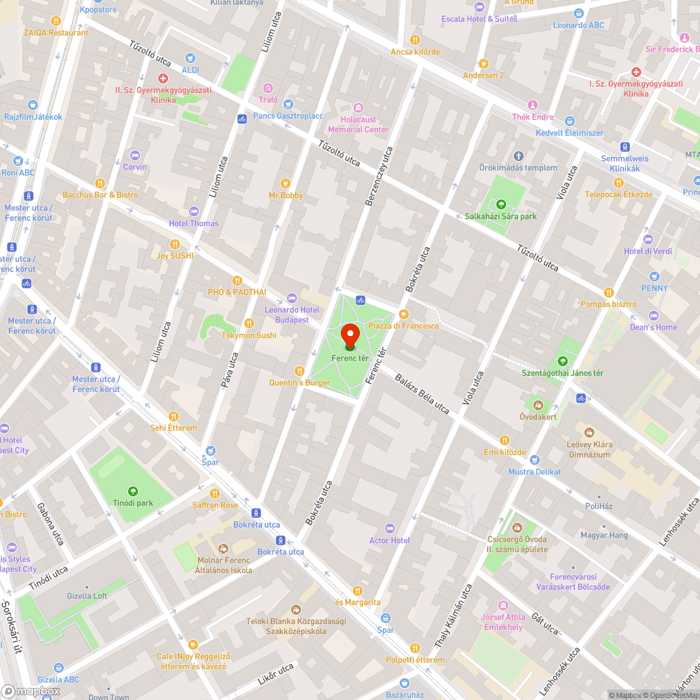 Pótlandó fák a Ferenc téren bejelentés helye