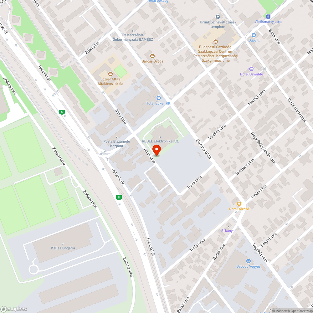 Növekvő kátyú bejelentés helye