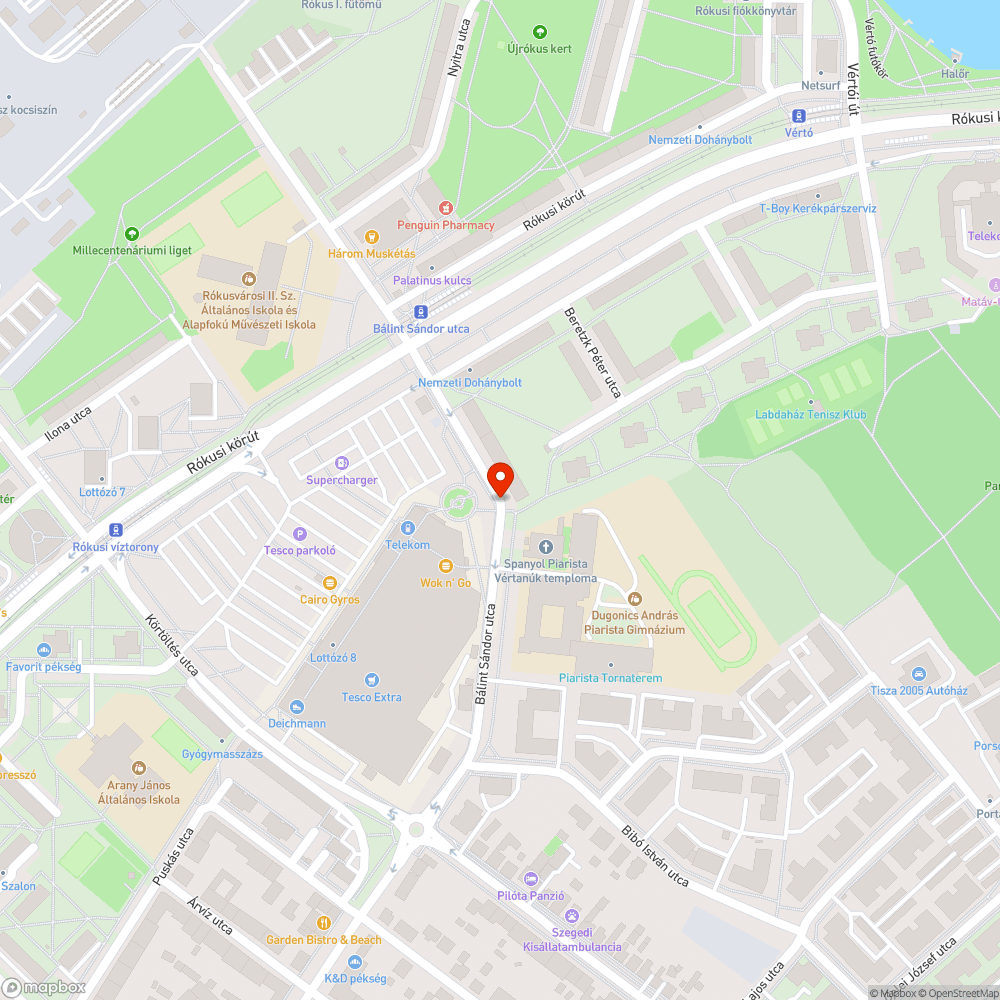 Kátyú a Bálint Sándor utcán bejelentés helye