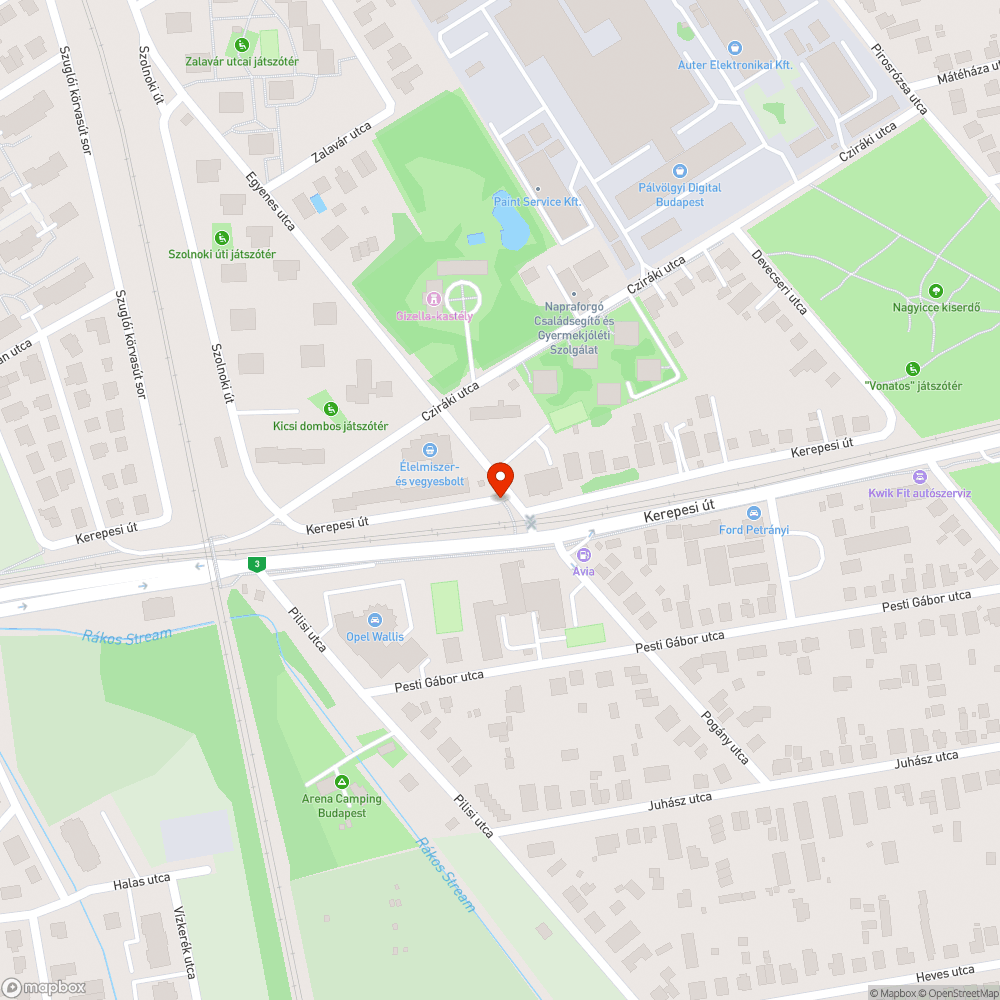 Hiányzó kerékpáros útvonalat jelző tábla bejelentés helye