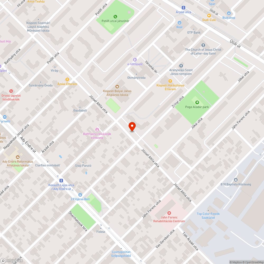 Elhagyott kék autó bejelentés helye