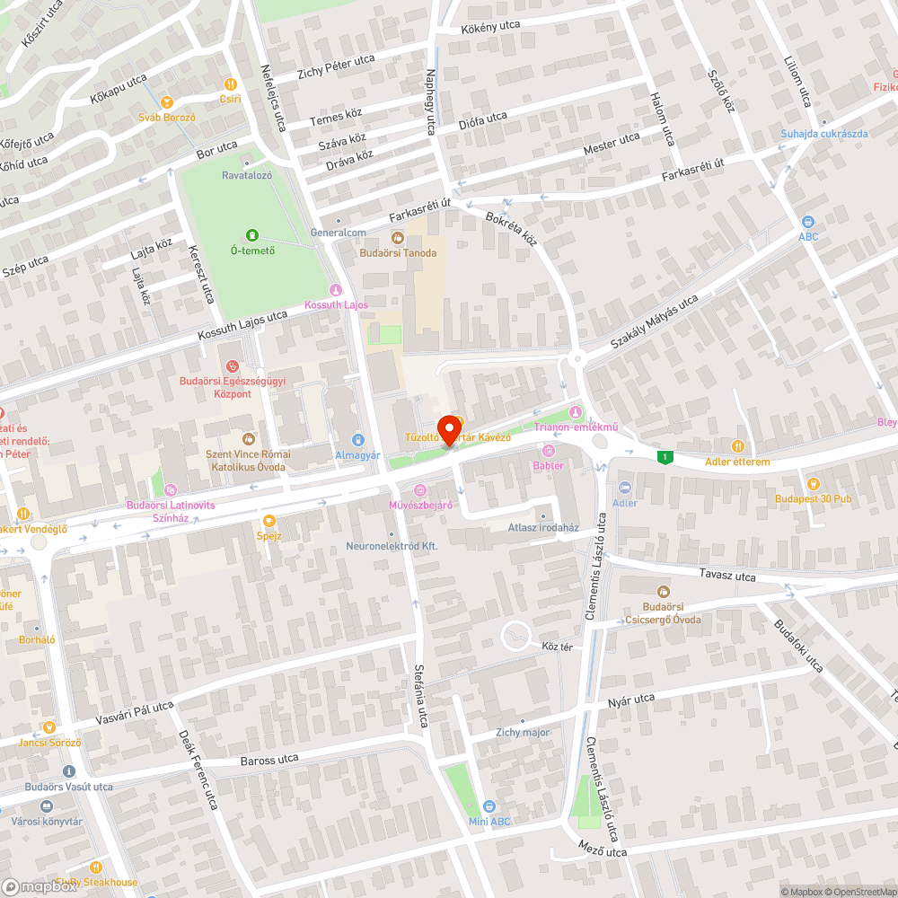 Sérült fedél és környéke bejelentés helye