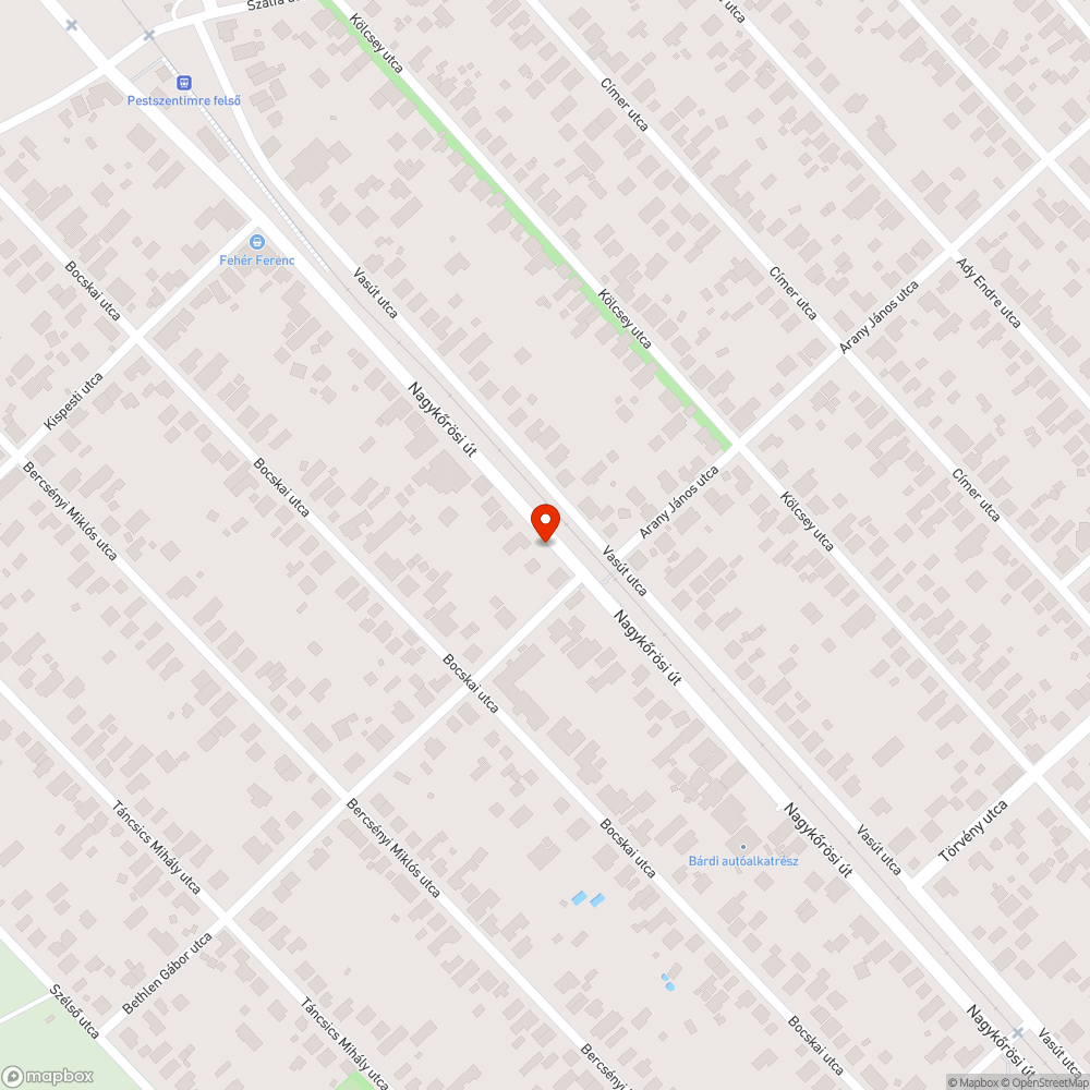 Koszos megálló bejelentés helye