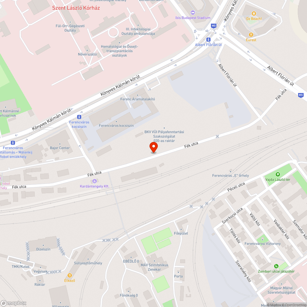 Kiszáradt fák a Fék utcában bejelentés helye