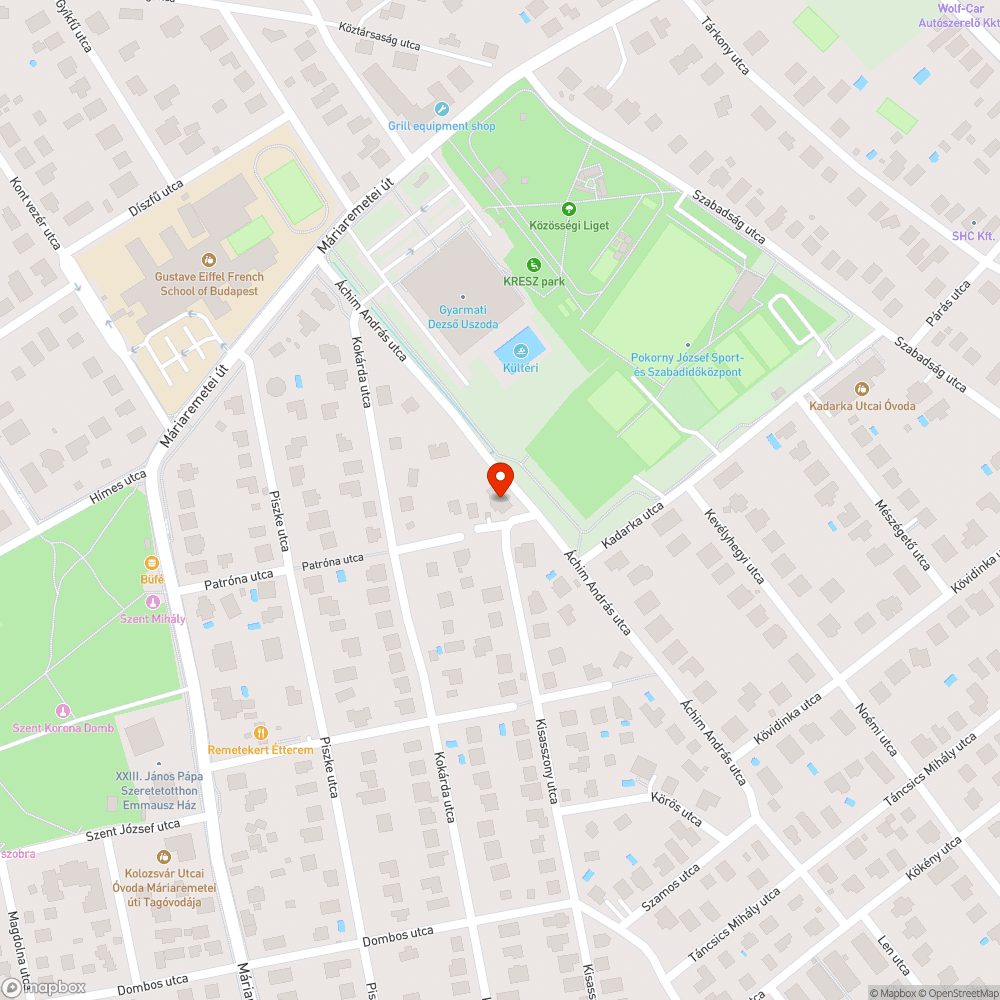 Kátyú az úton bejelentés helye