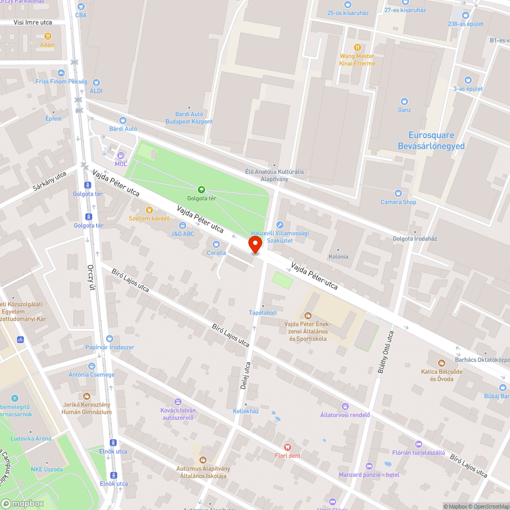 Kiszáradt fa bejelentés helye