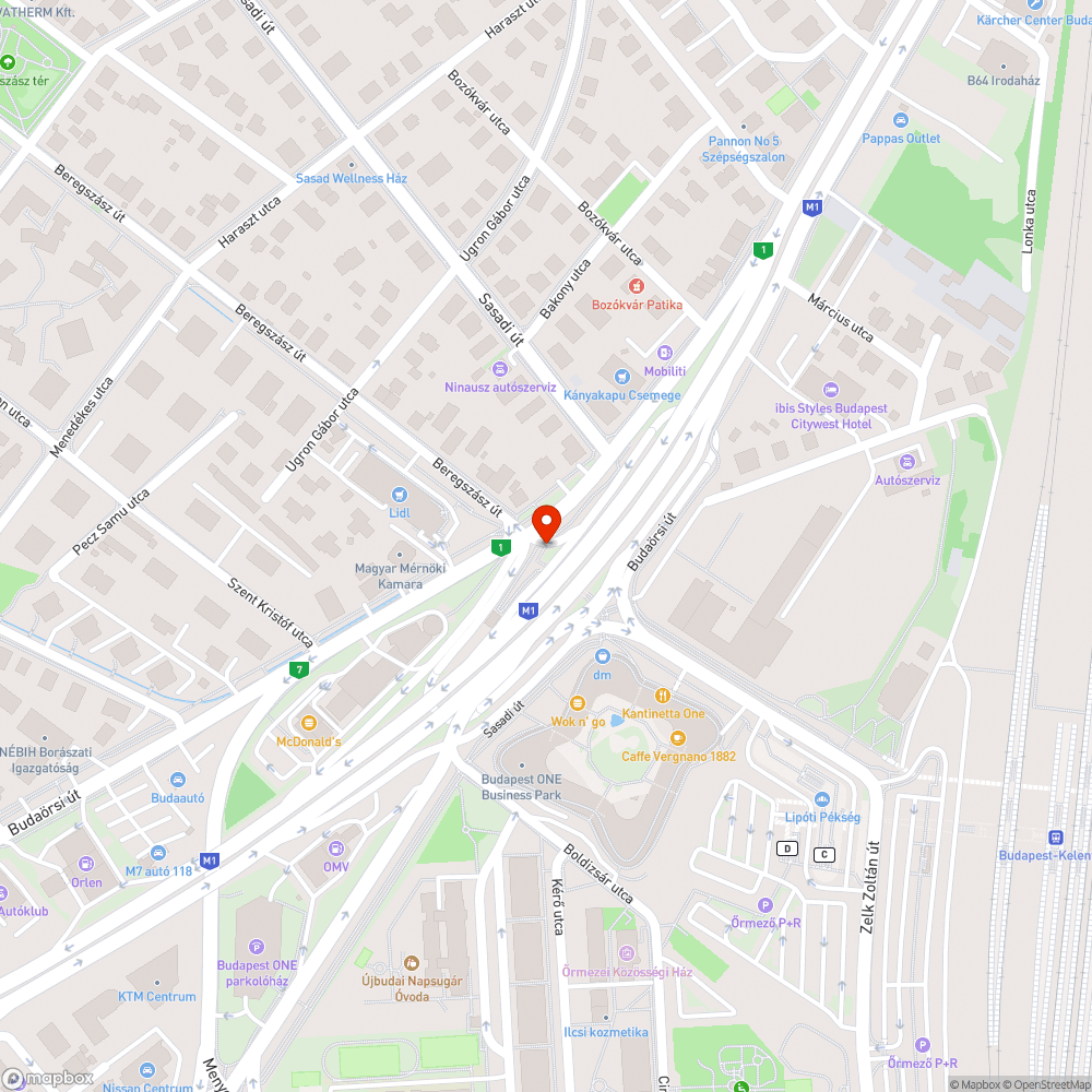 Budaörsi út gyalogos aluljáró széklet bejelentés helye