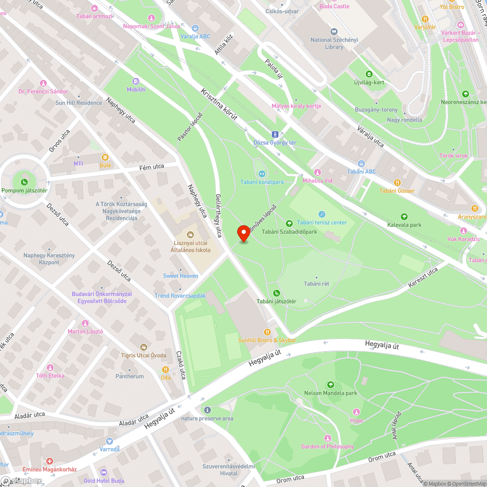 Tabán és környékének teljesen elhanyagolt zöldfelületei bejelentés helye