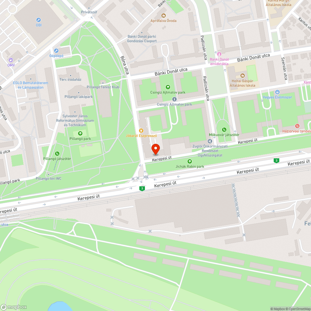 Utcasarkon lerakott valamikori mélyhűtő bejelentés helye