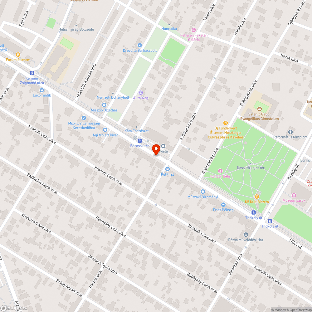 Zsákosszemét Üllői út bejelentés helye