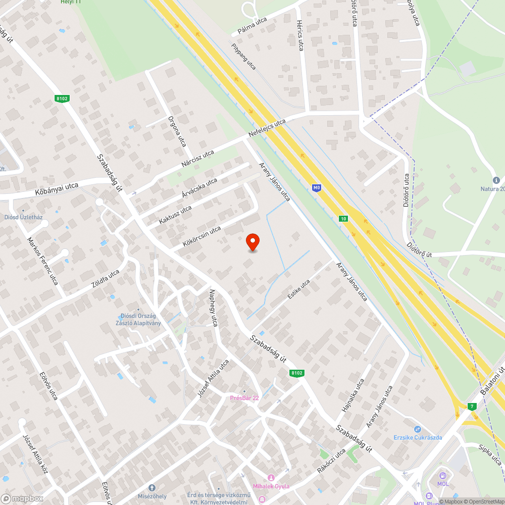 Utcát szűkítő lomb bejelentés helye