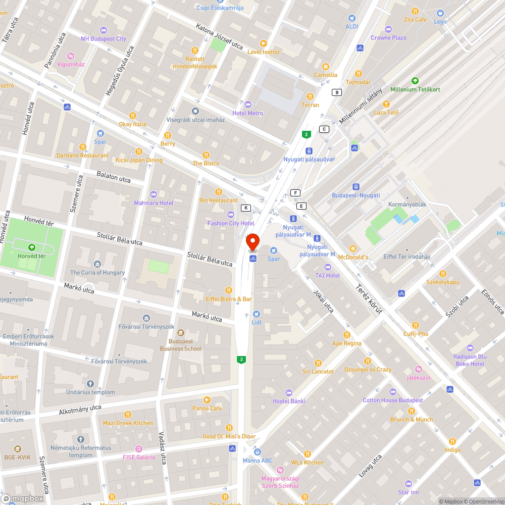 Nyugati téri aluljáró-vakolathullás bejelentés helye