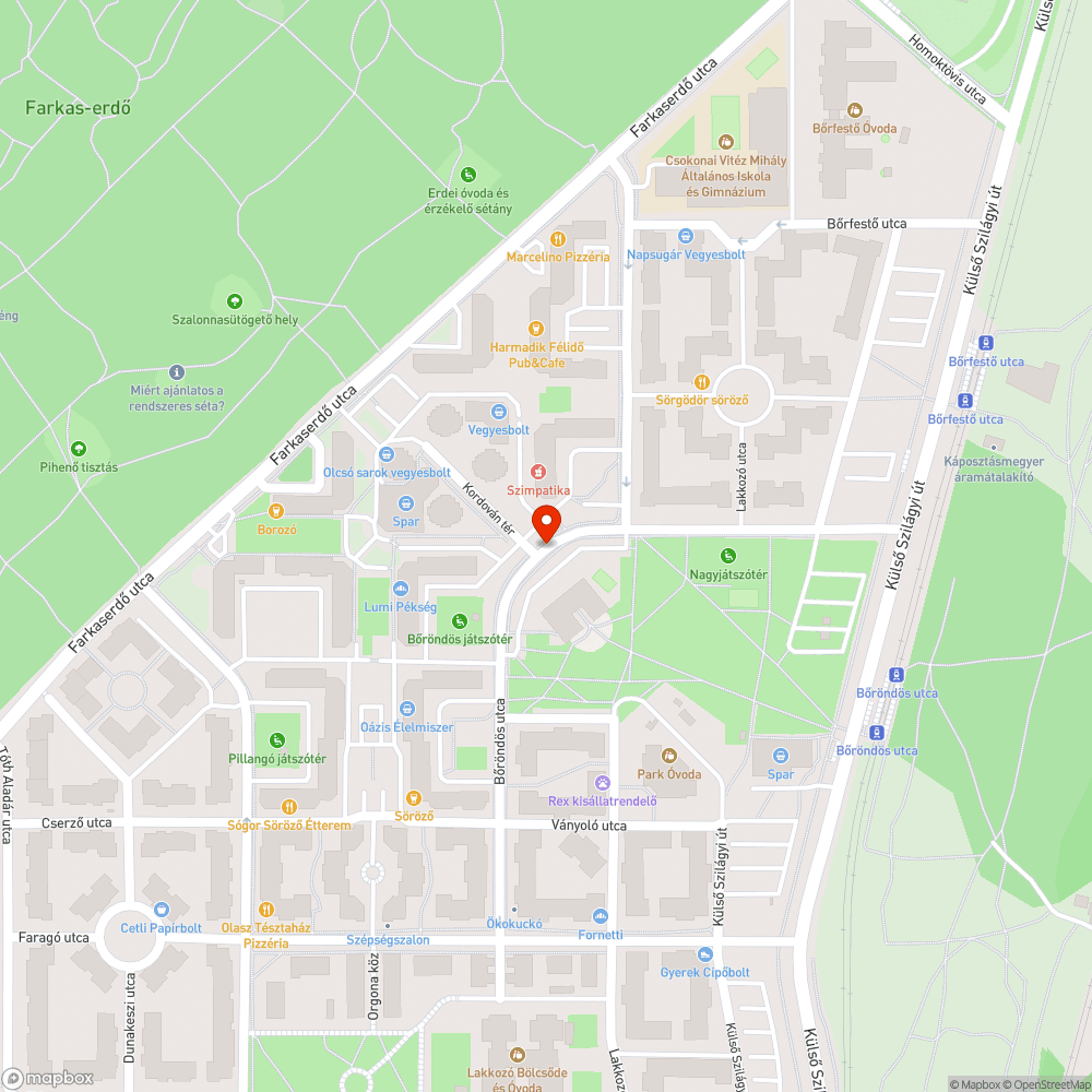 Kátyú bejelentés helye