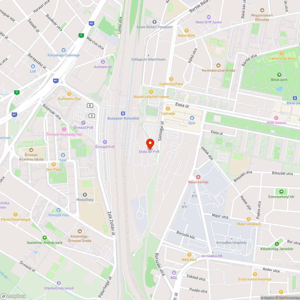 Etele tér P+R bejelentés helye