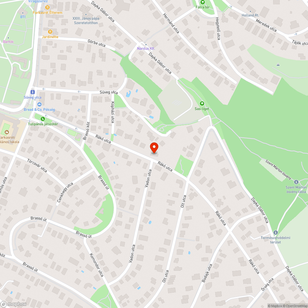 Járdát elfoglaló autó bejelentés helye