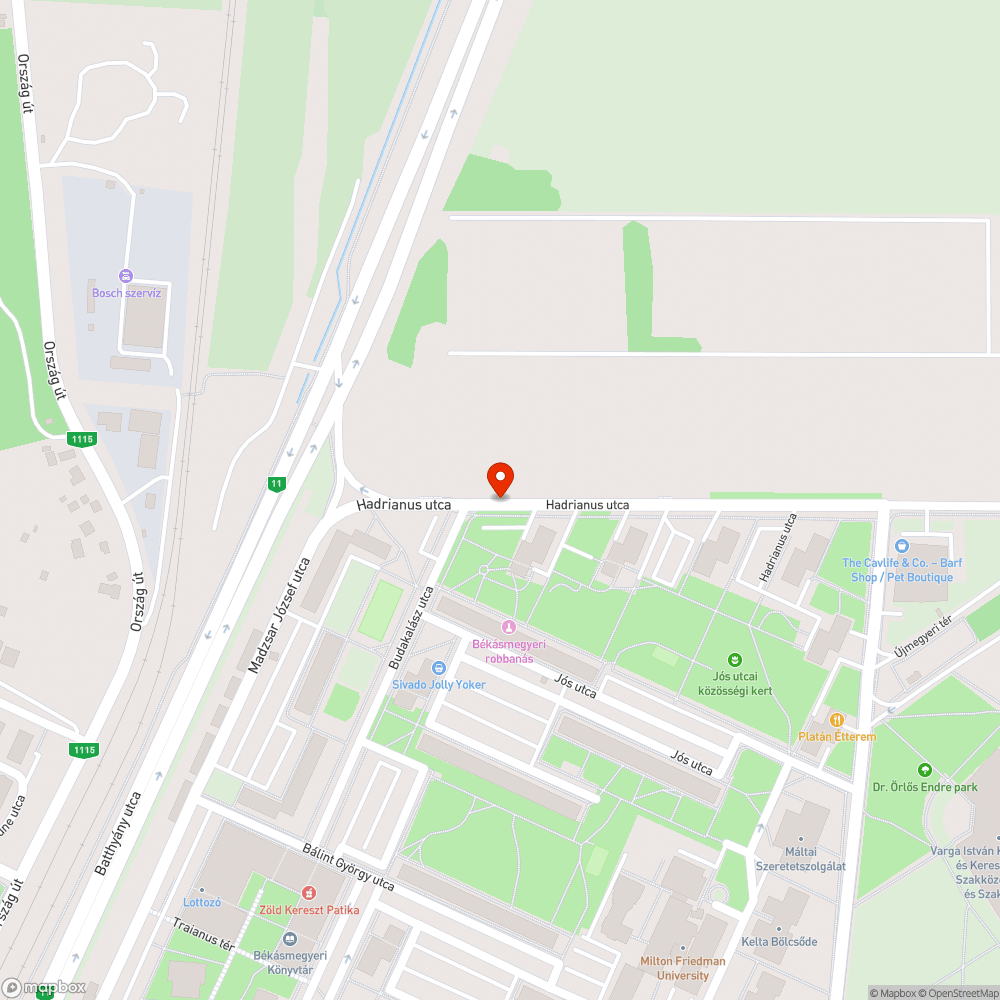 Úthiba bejelentés helye