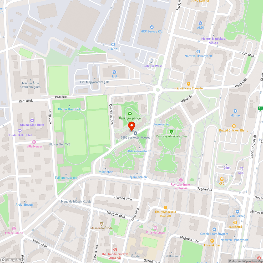 Parkolóban felejtett zöldhulladék bejelentés helye