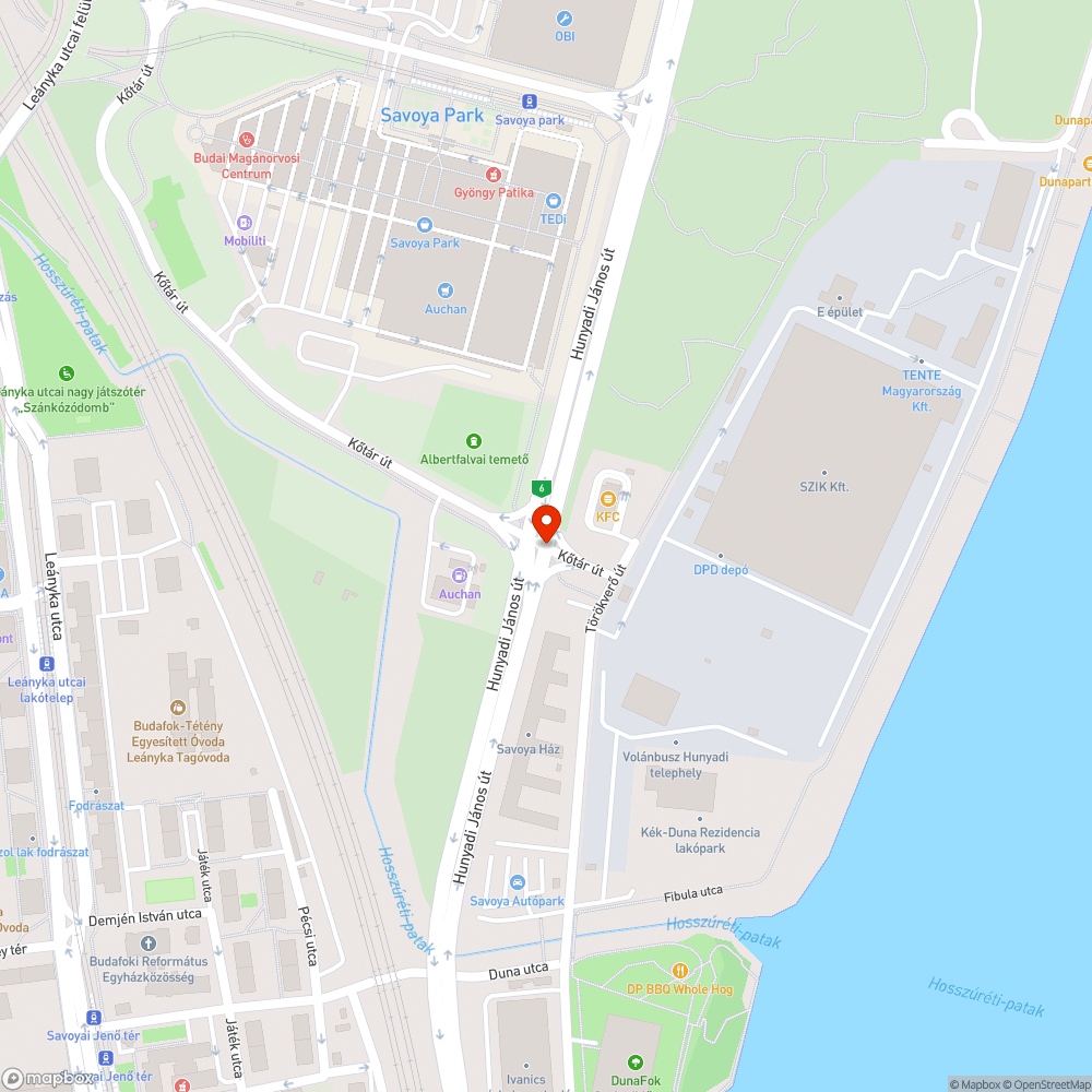 Úthibák bejelentés helye