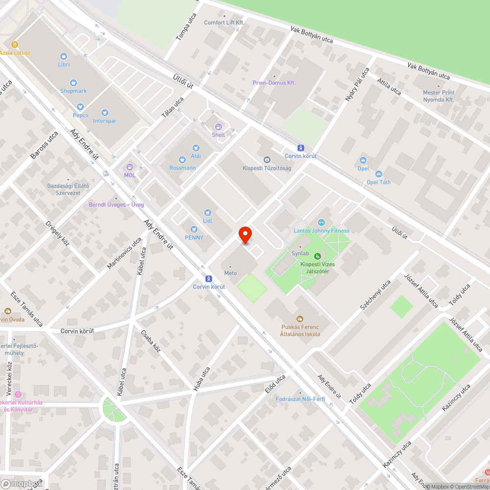 Elhagyott roncsautó bejelentés helye