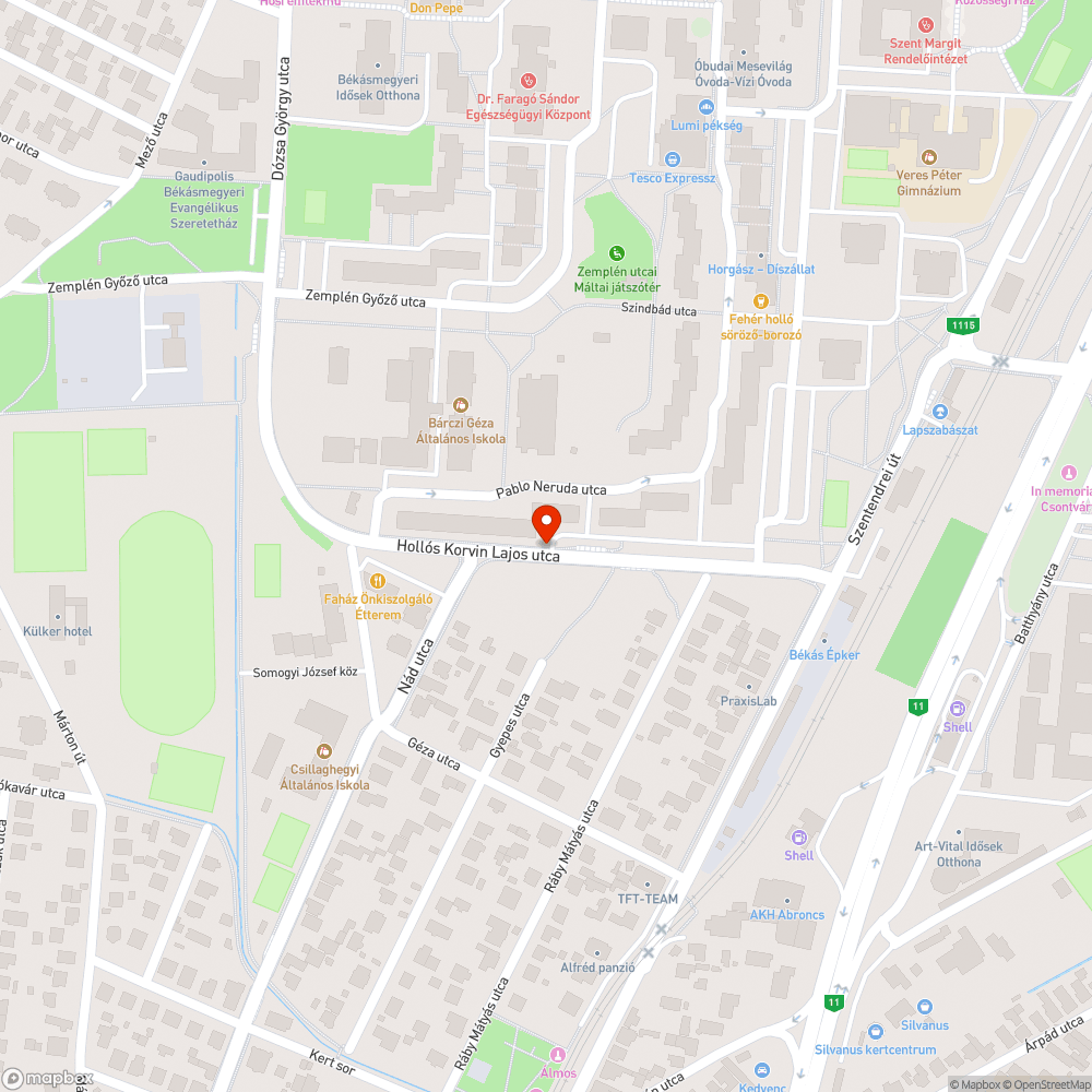 Építési elemek a zöldterületen bejelentés helye