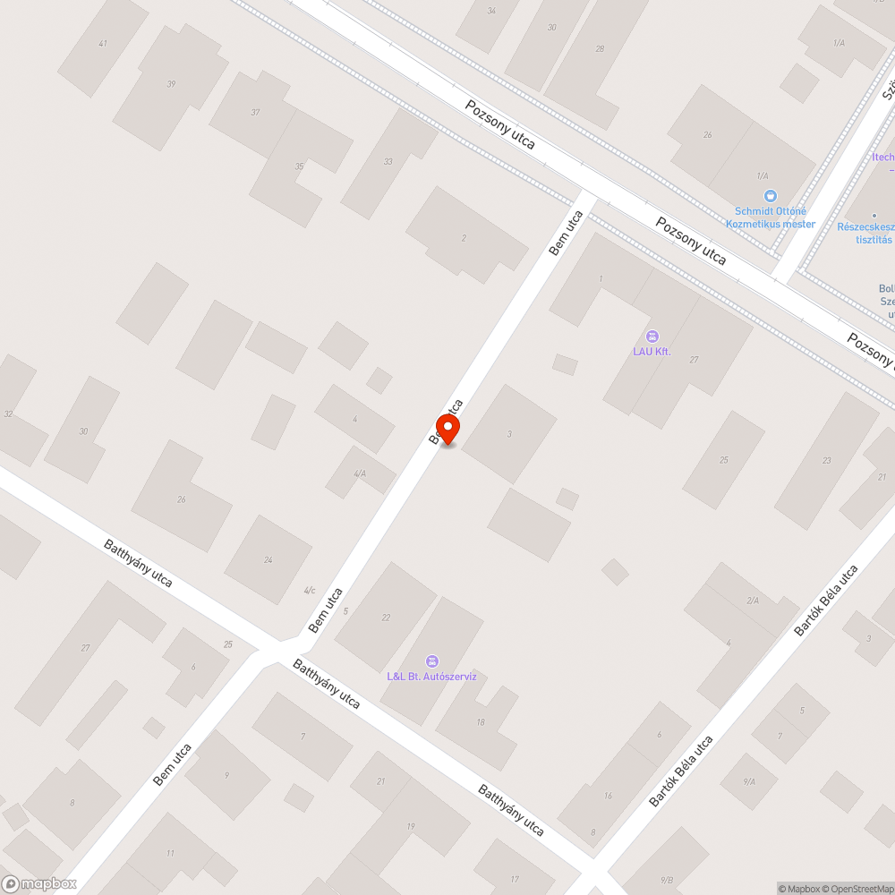 Elhagyott autó - Bem utca bejelentés helye