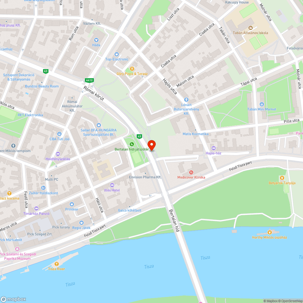 Elhagyott autó a Bertalan híd alatt bejelentés helye