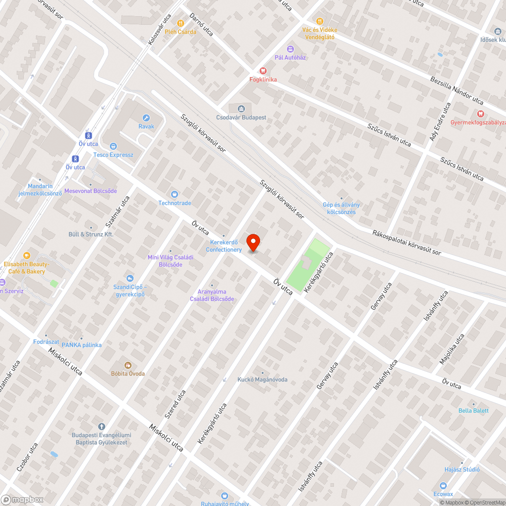 Hiányzó fák az Öv utcában bejelentés helye