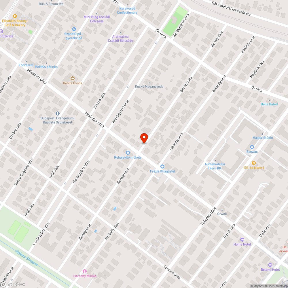 Gervay utca hiányzó aszfaltozás bejelentés helye