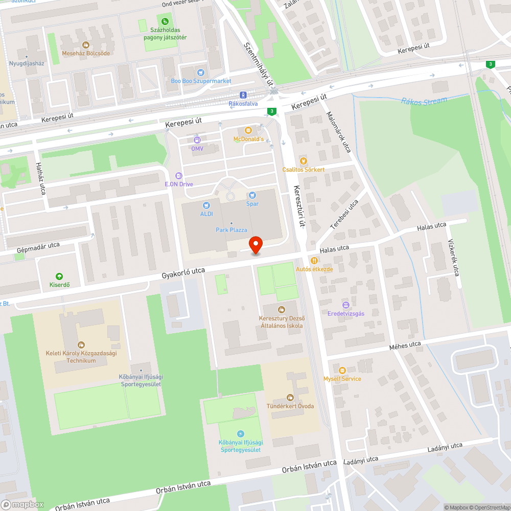 Kátyú a Gyakorló utcában bejelentés helye