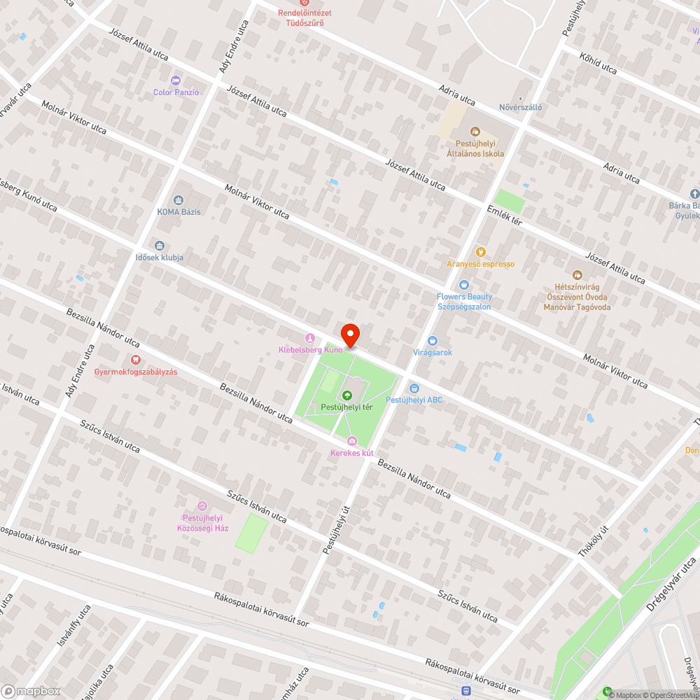 Kiszáradt fa bejelentés helye